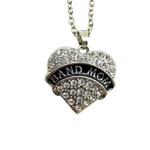 Womens Band Mom Necklace Jewelry 11" Choker Rhinestone Costume Fashion